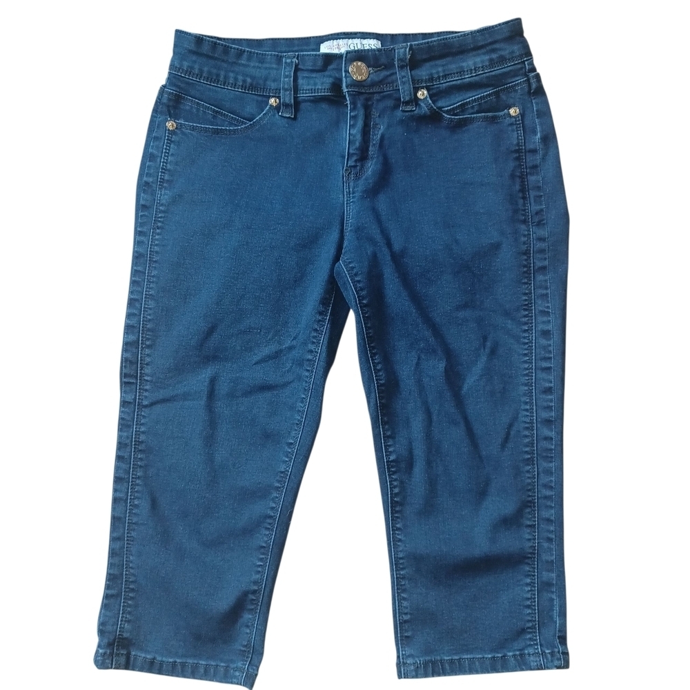 Guess Women's Dark Wash‎ Capris Cropped Jeans Size 27 Closet Staple Preppy